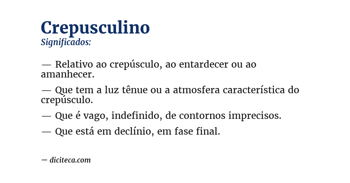 Significado de crepusculino