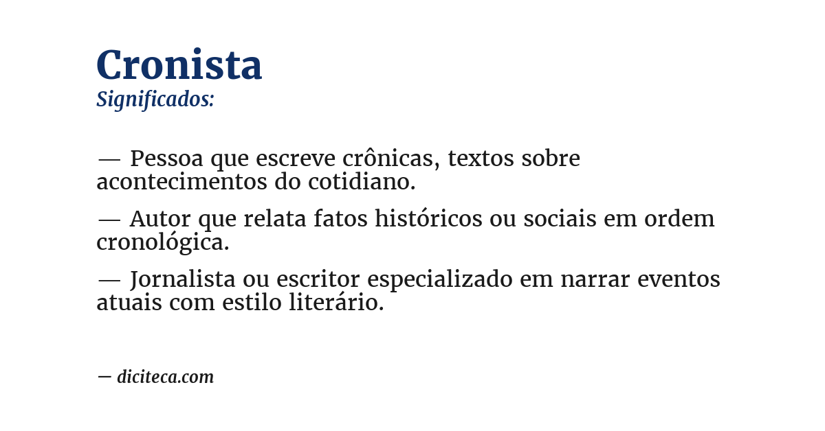 Significado de cronista