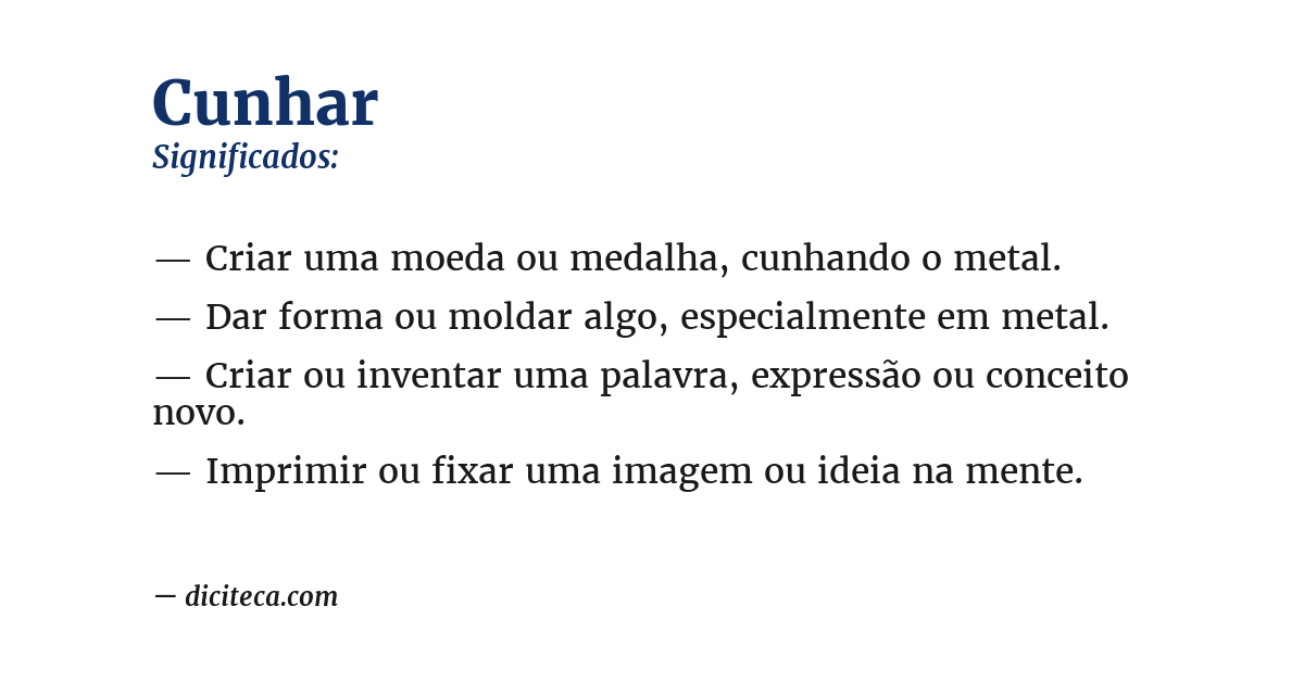 Significado de cunhar