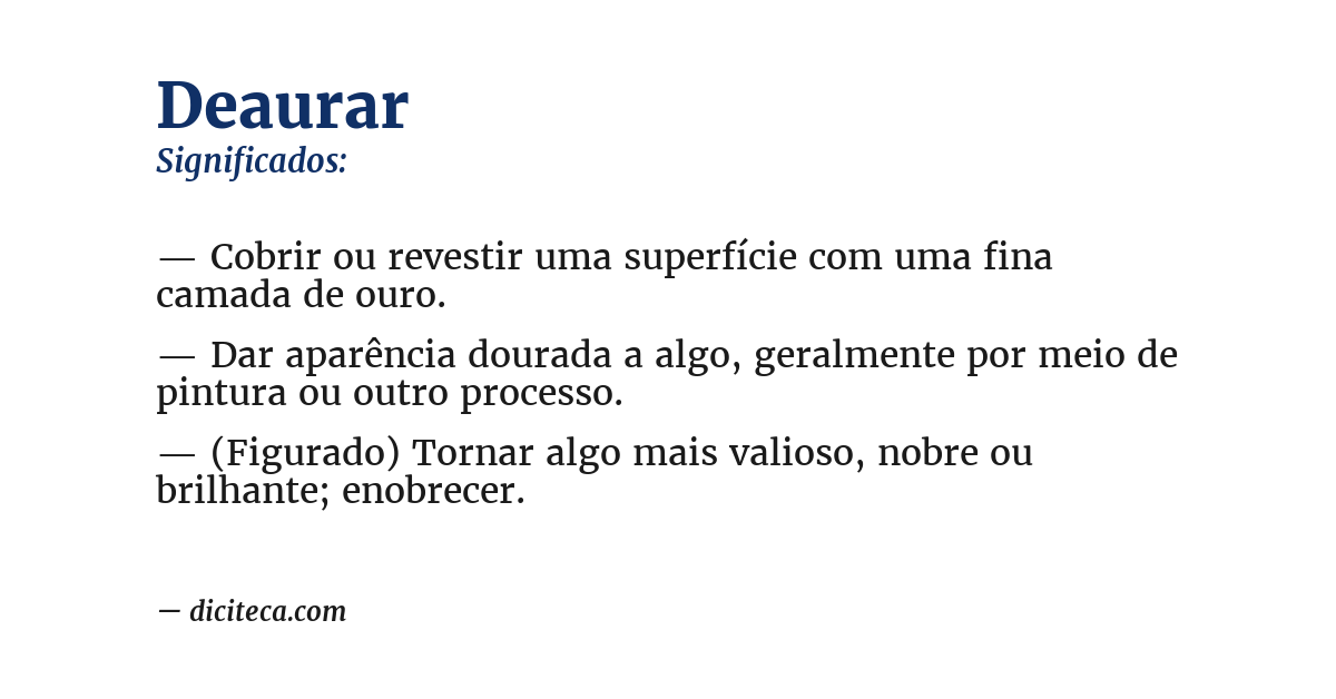 Significado de deaurar