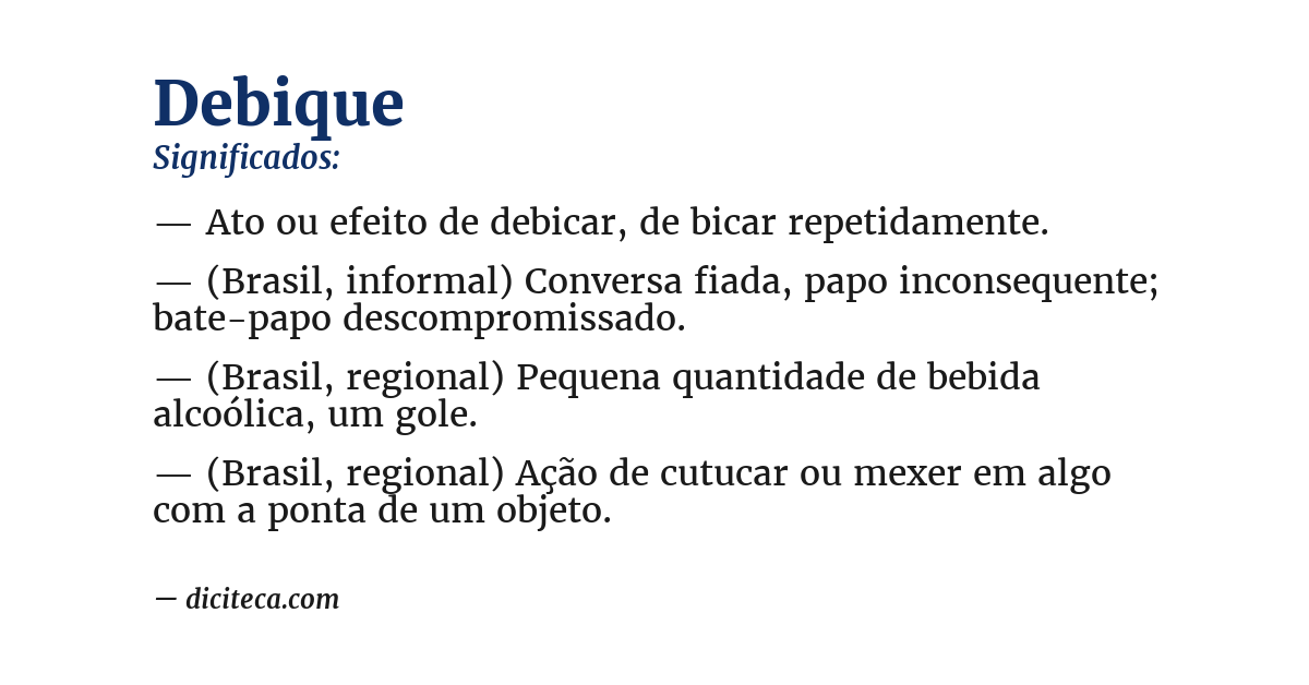 Significado de debique