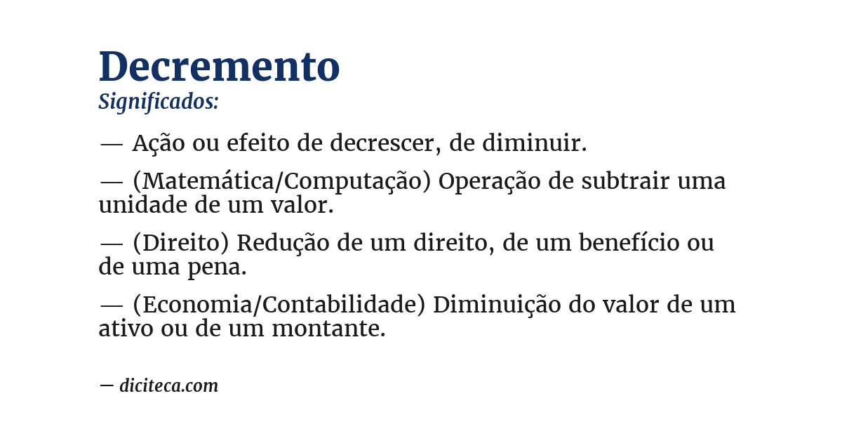 Significado de decremento