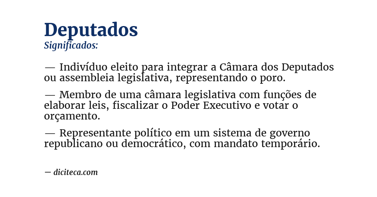 Significado de deputados