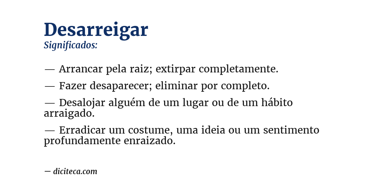 Significado de desarreigar