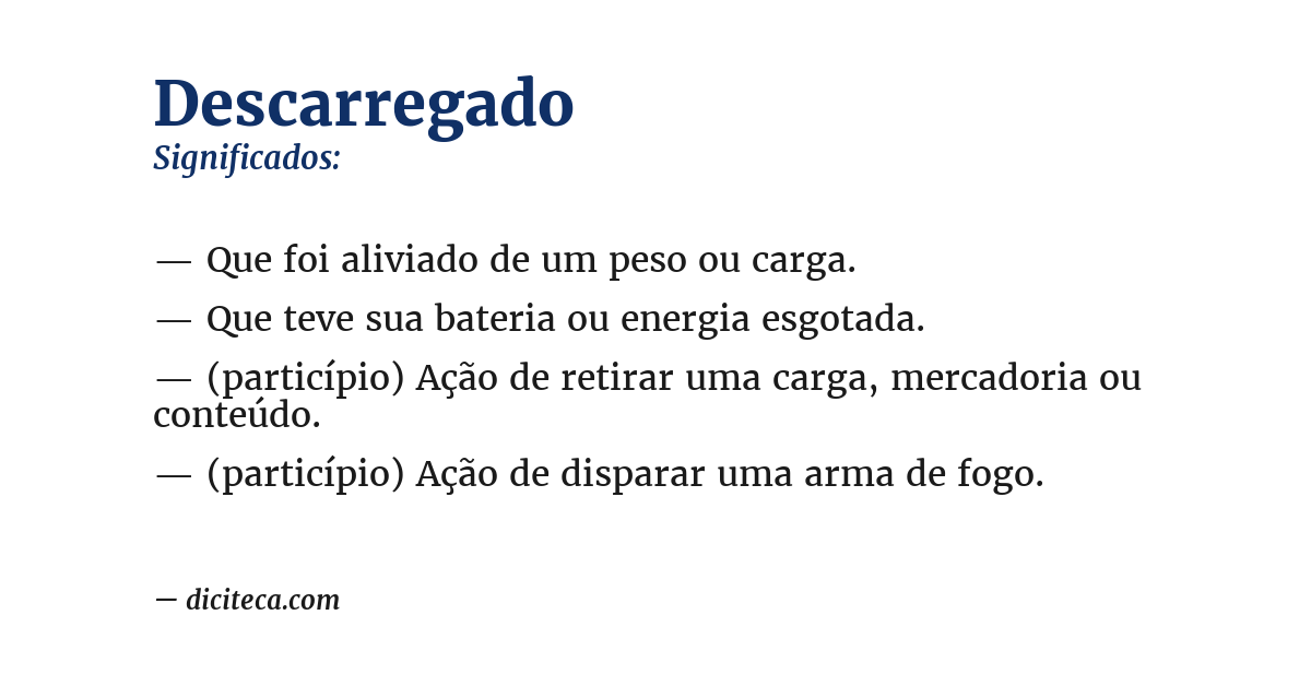 Significado de descarregado