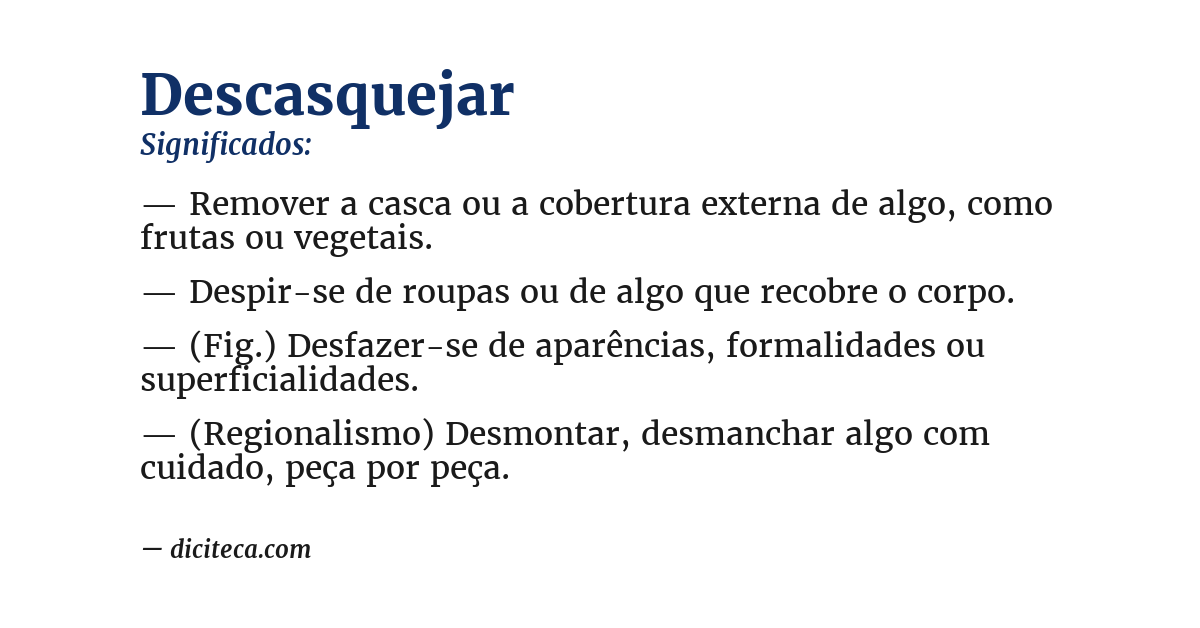 Significado de descasquejar