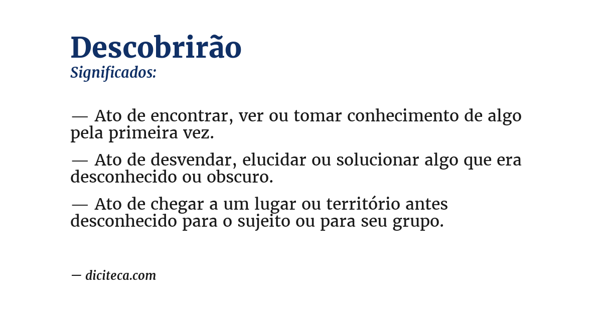 Significado de descobrirão