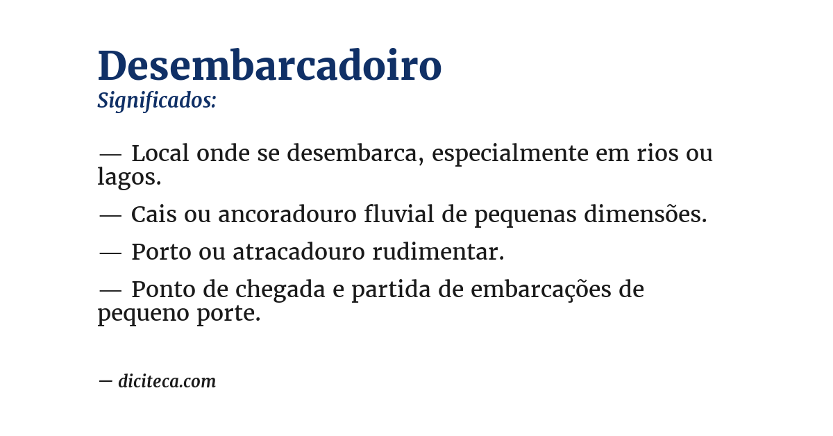 Significado de desembarcadoiro