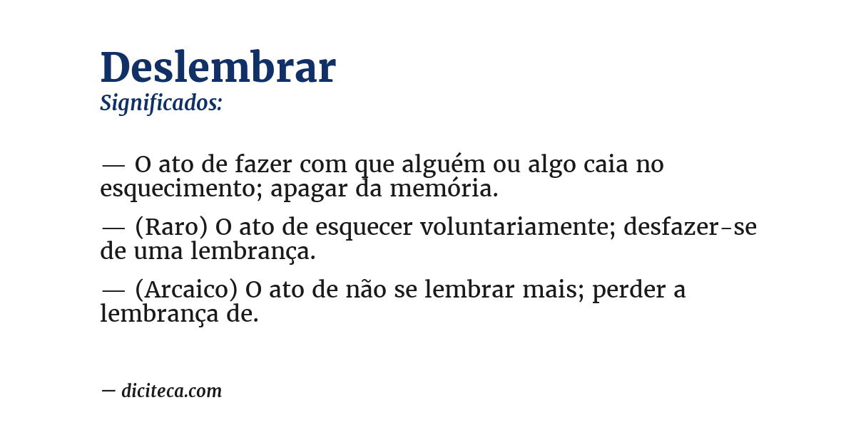 Significado de deslembrar