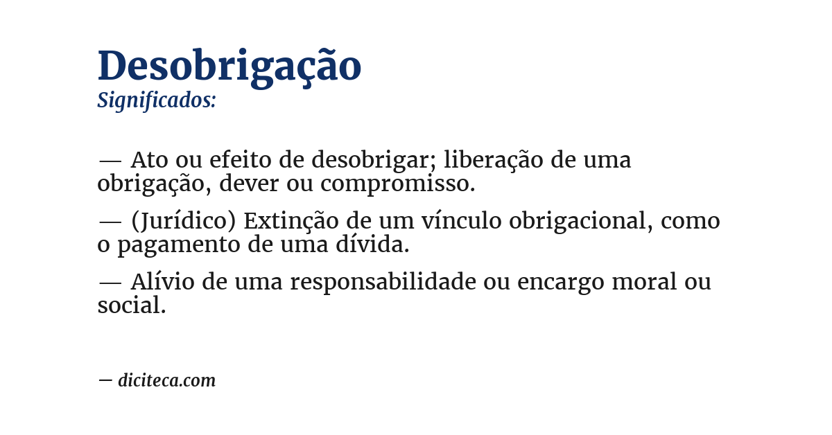 Significado de desobrigação