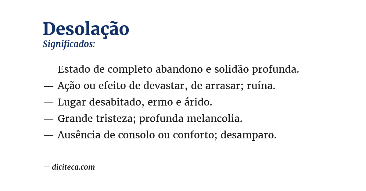 Significado de desolação