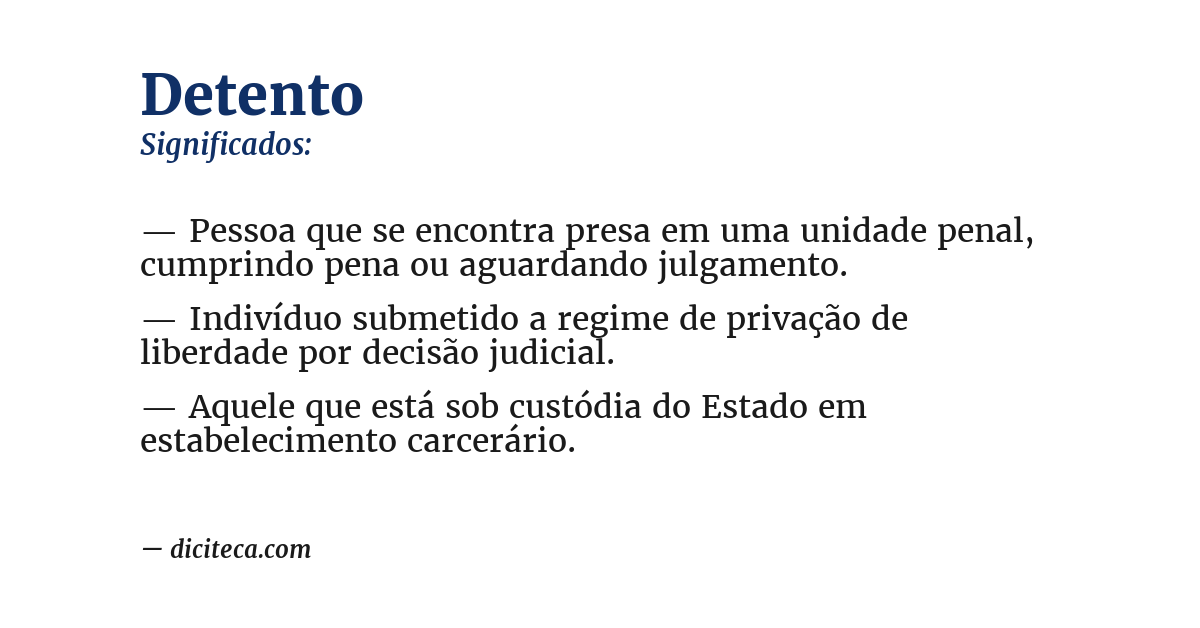 Significado de detento