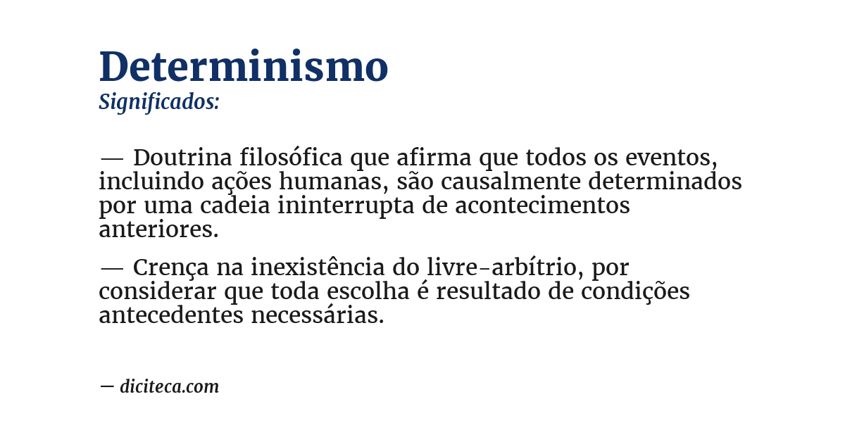 Significado de determinismo