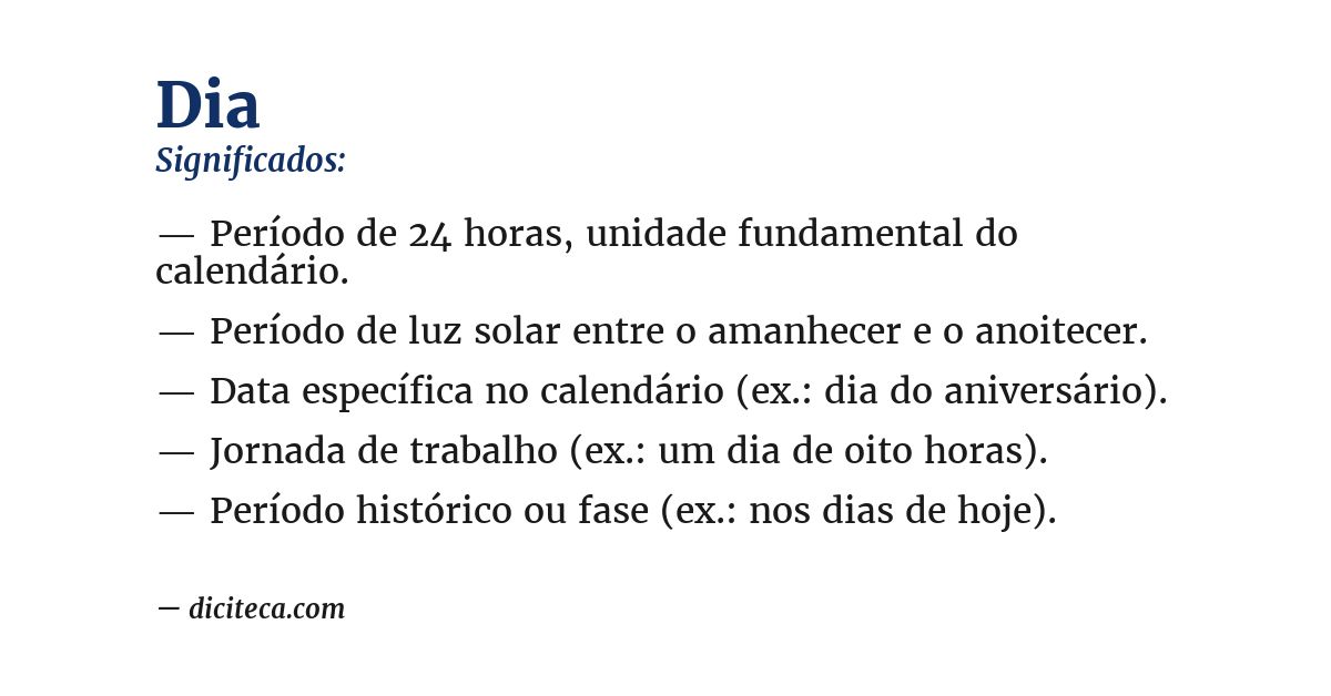Significado de dia