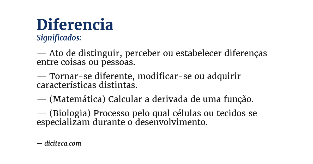 Significado de diferencia