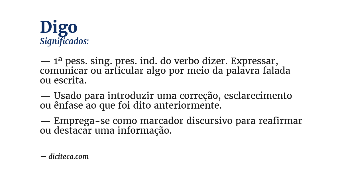 Significado de digo