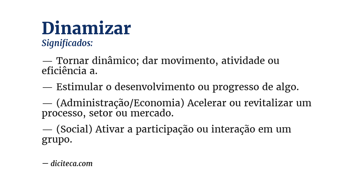 Significado de dinamizar