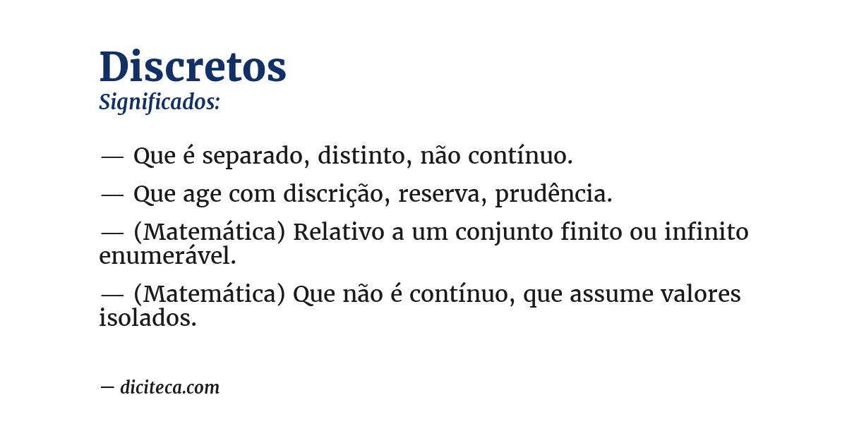Significado de discretos