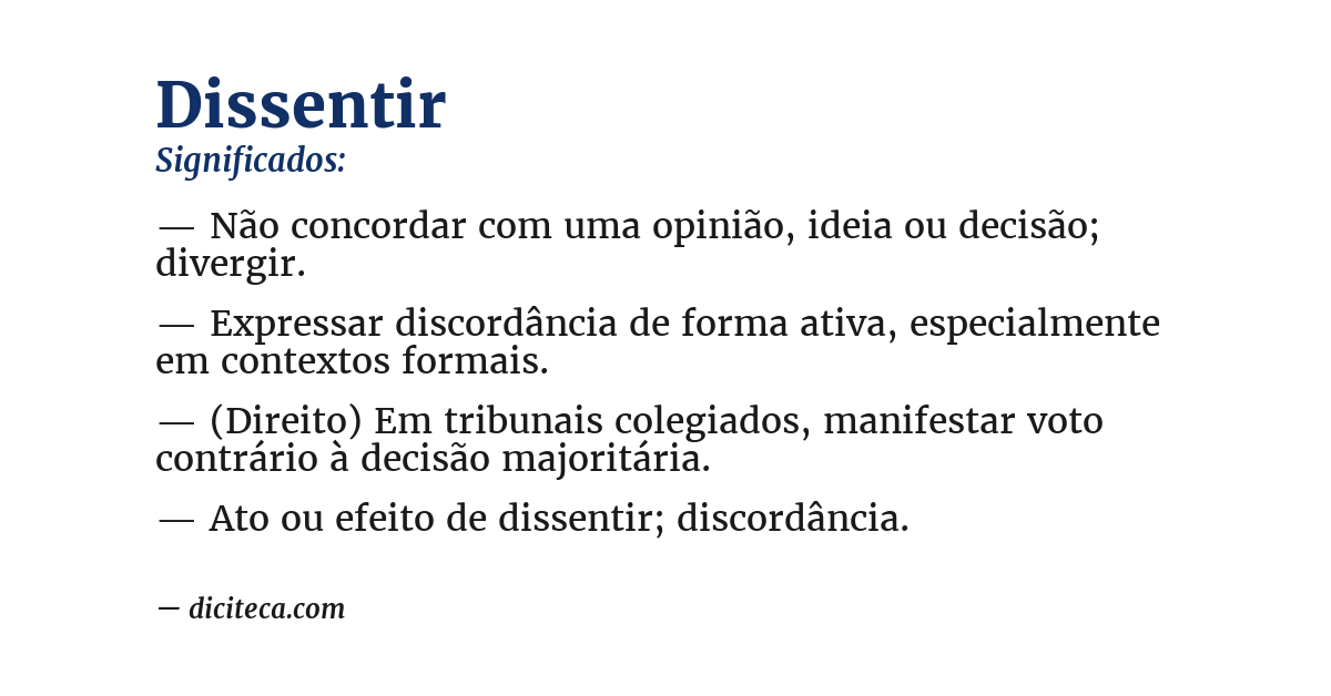 Significado de dissentir