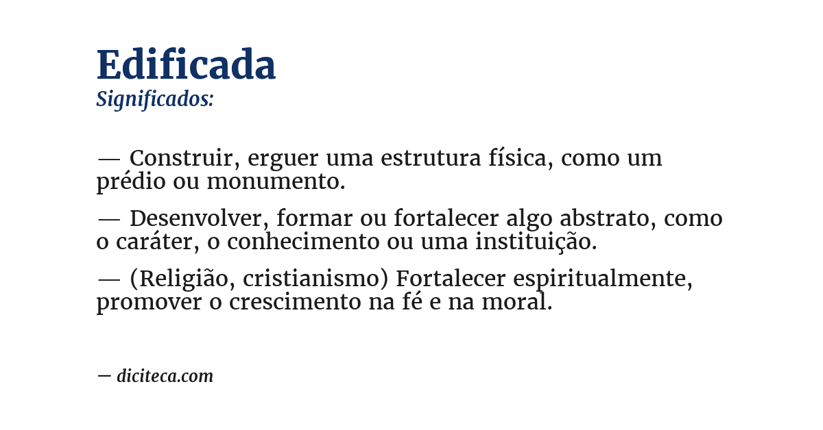 Significado de edificada
