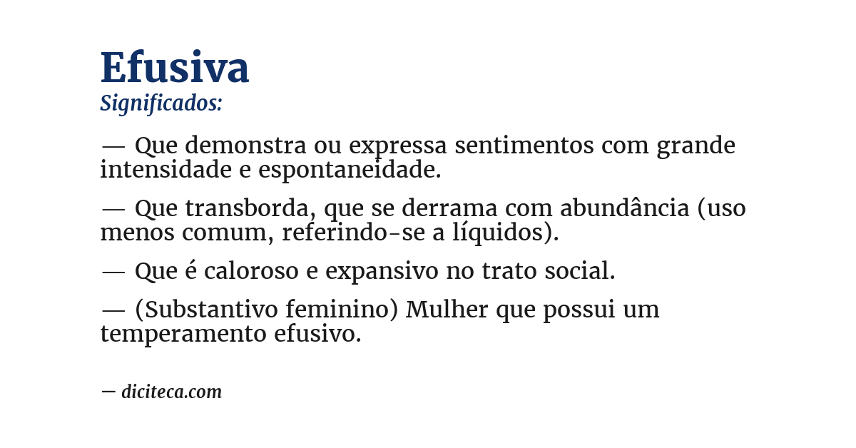 Significado de efusiva