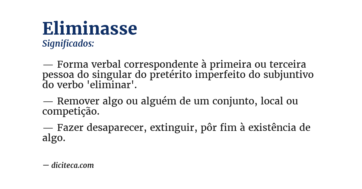 Significado de eliminasse