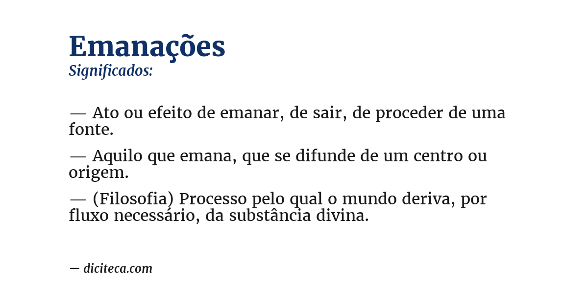 Significado de emanações
