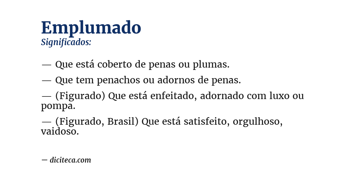 Significado de emplumado