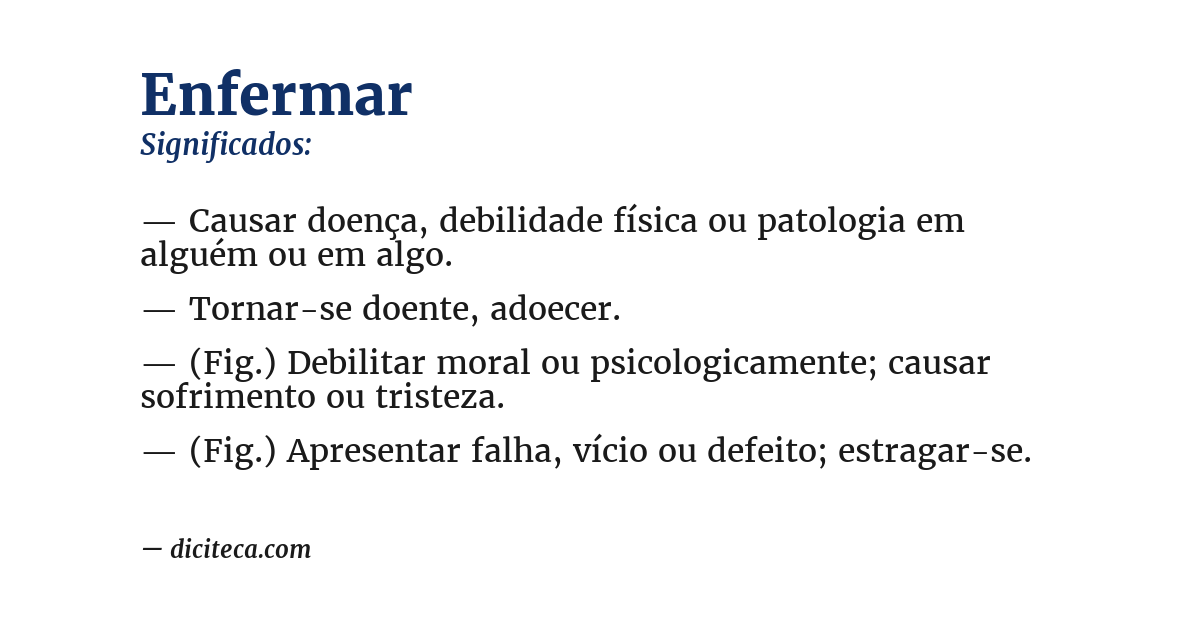 Significado de enfermar