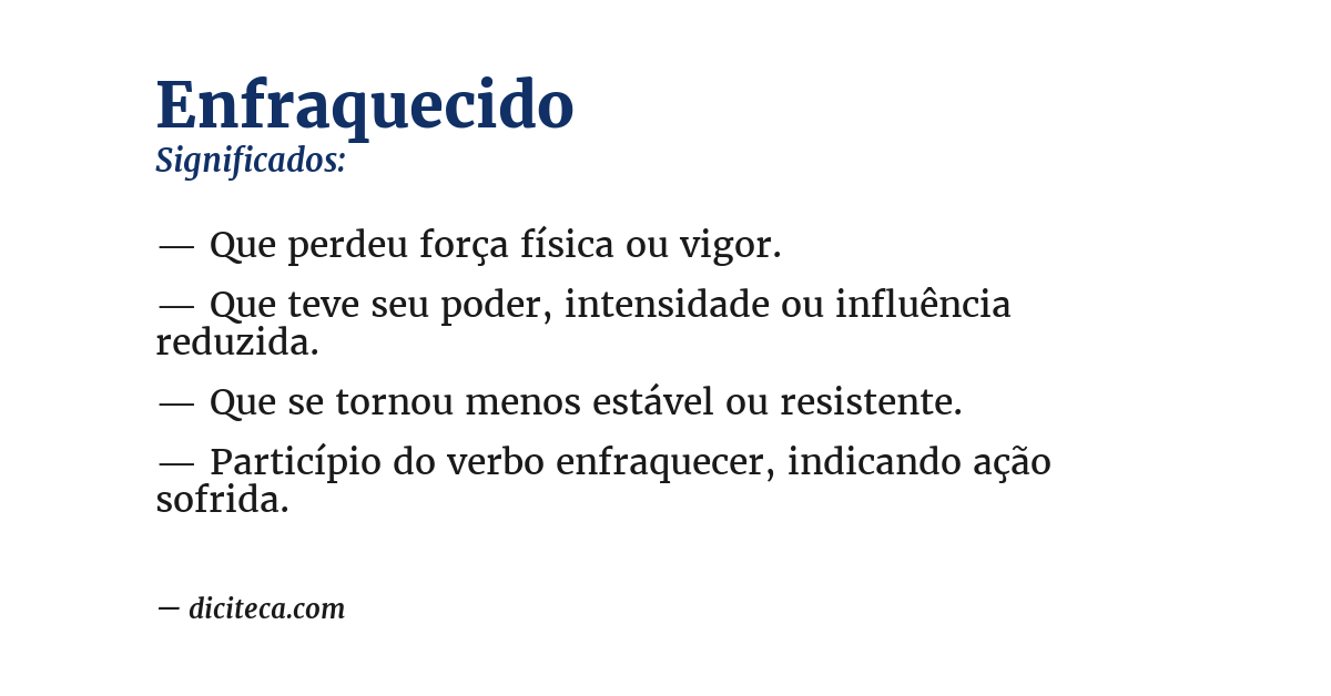 Significado de enfraquecido