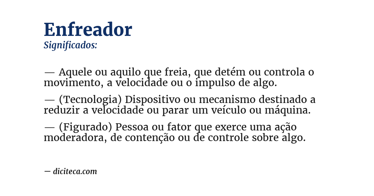 Significado de enfreador