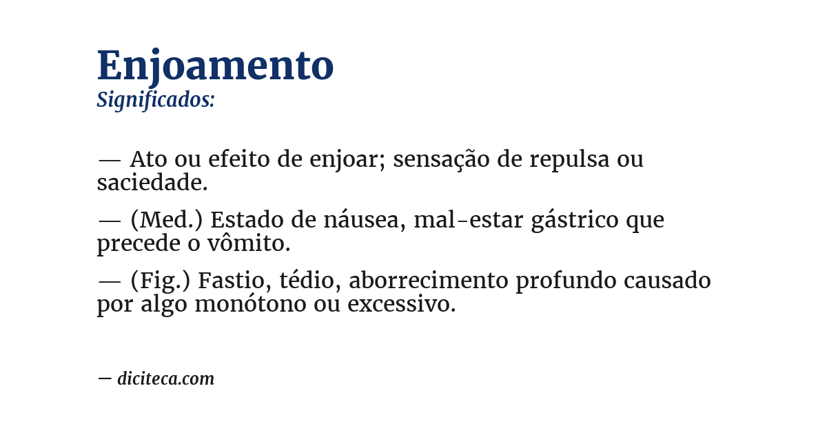 Significado de enjoamento