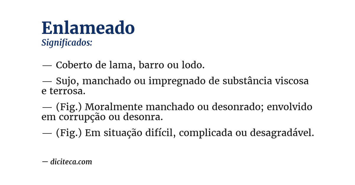 Significado de enlameado