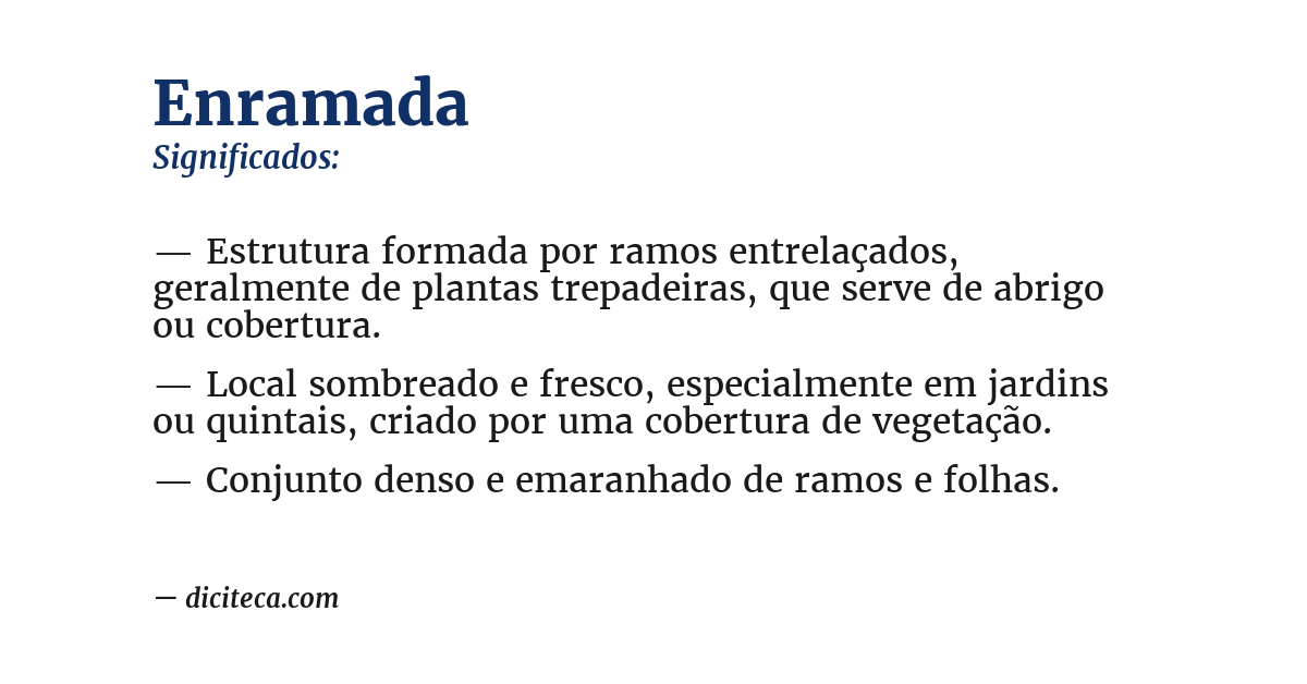 Significado de enramada