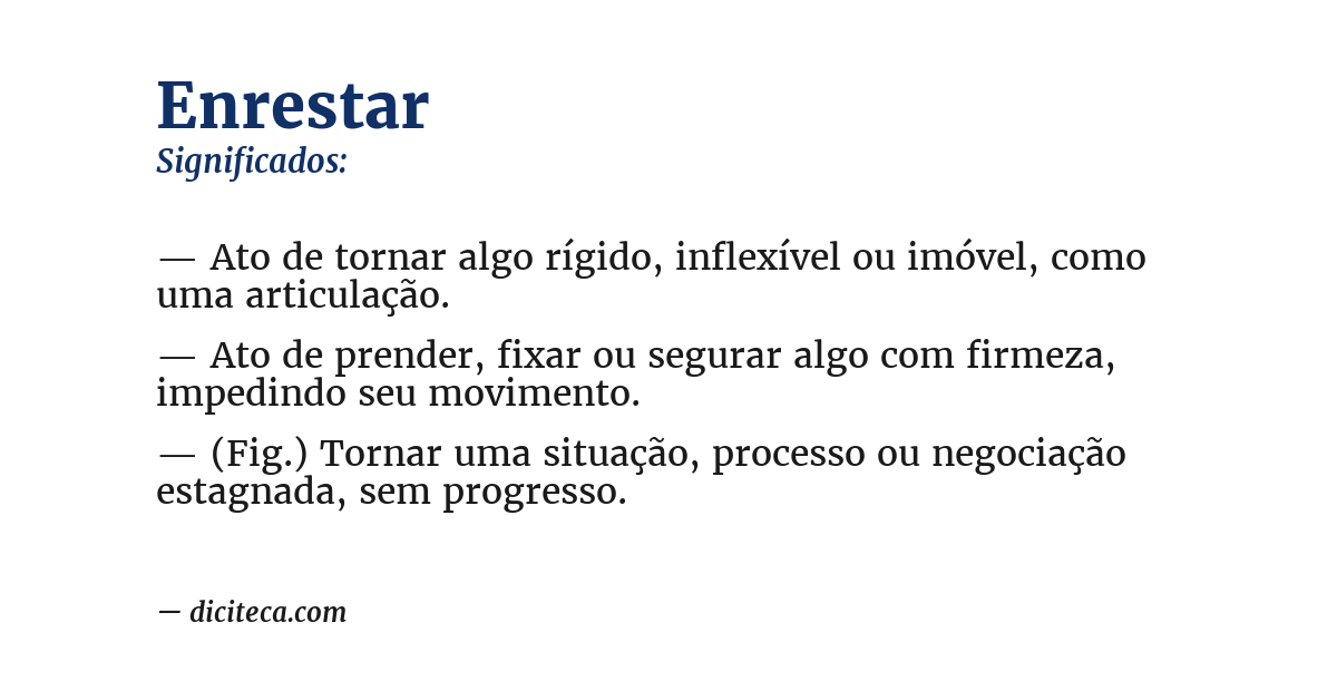 Significado de enrestar