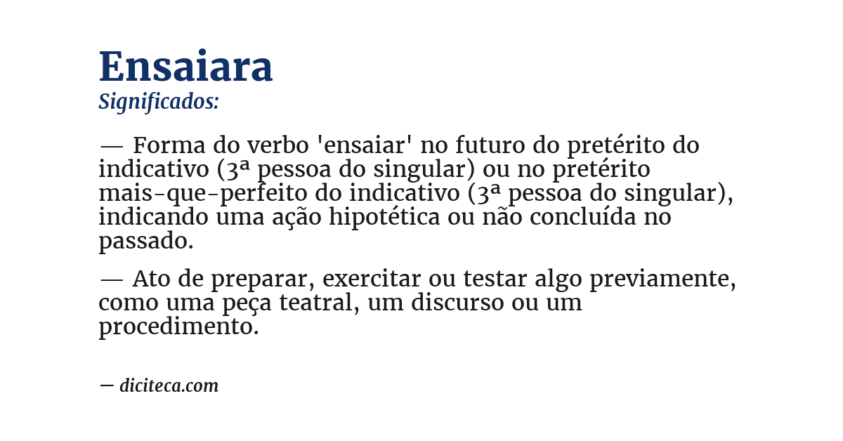 Significado de ensaiara
