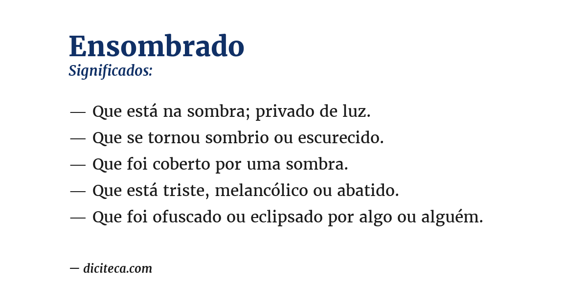 Significado de ensombrado