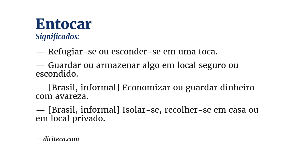 Significado de entocar