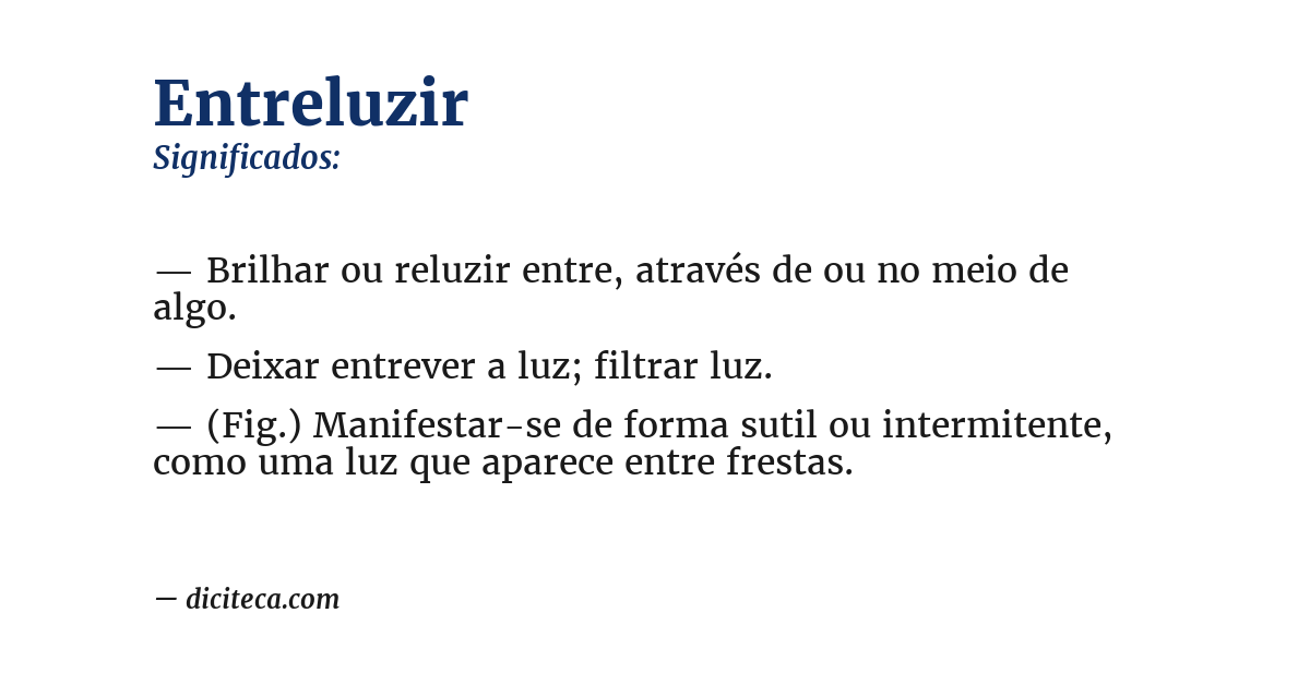 Significado de entreluzir