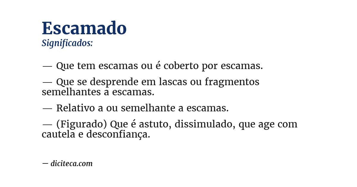 Significado de escamado