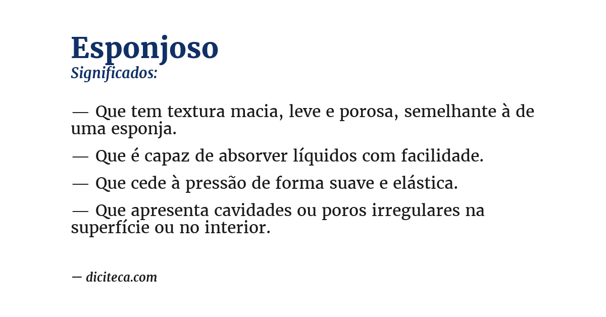Significado de esponjoso
