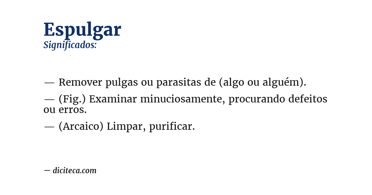 Significado de espulgar