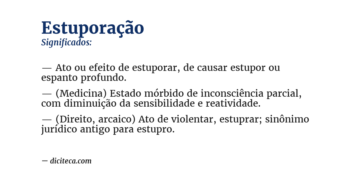Significado de estuporação
