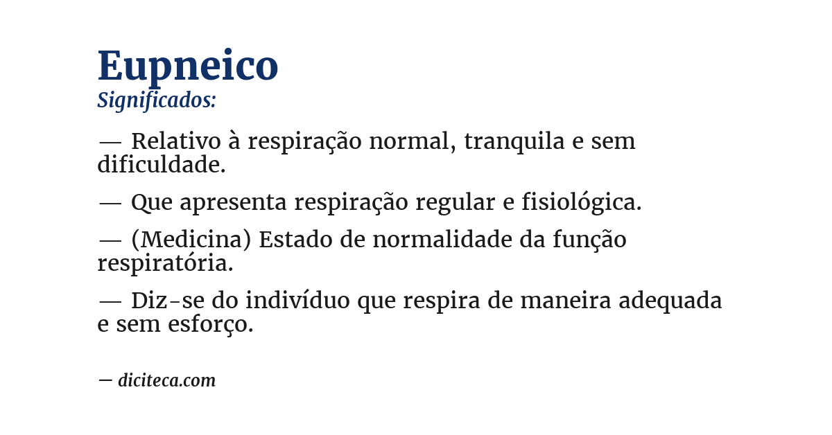 Significado de eupneico