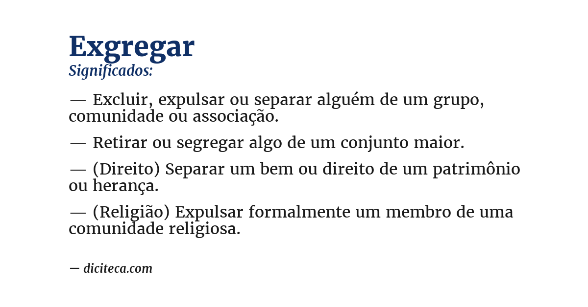 Significado de exgregar