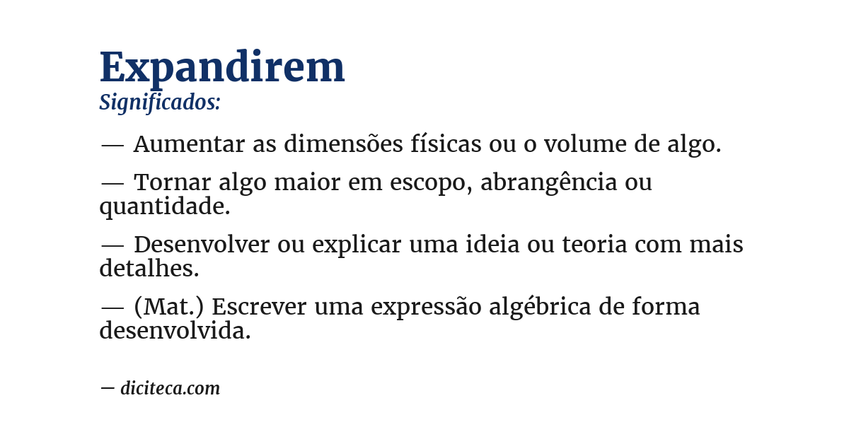 Significado de expandirem