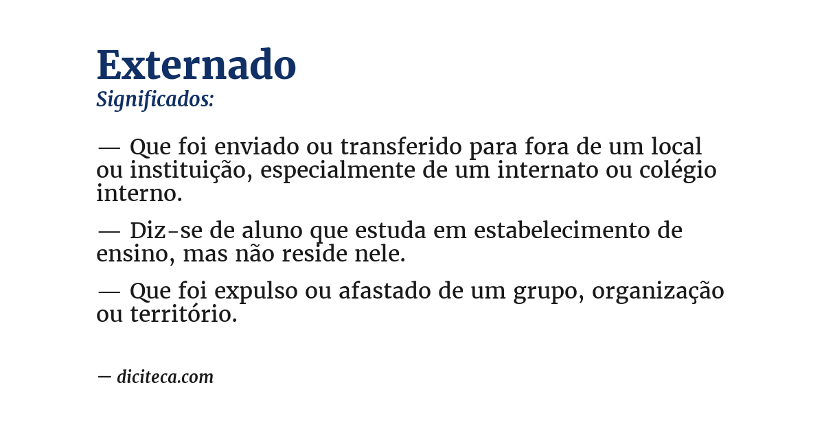 Significado de externado