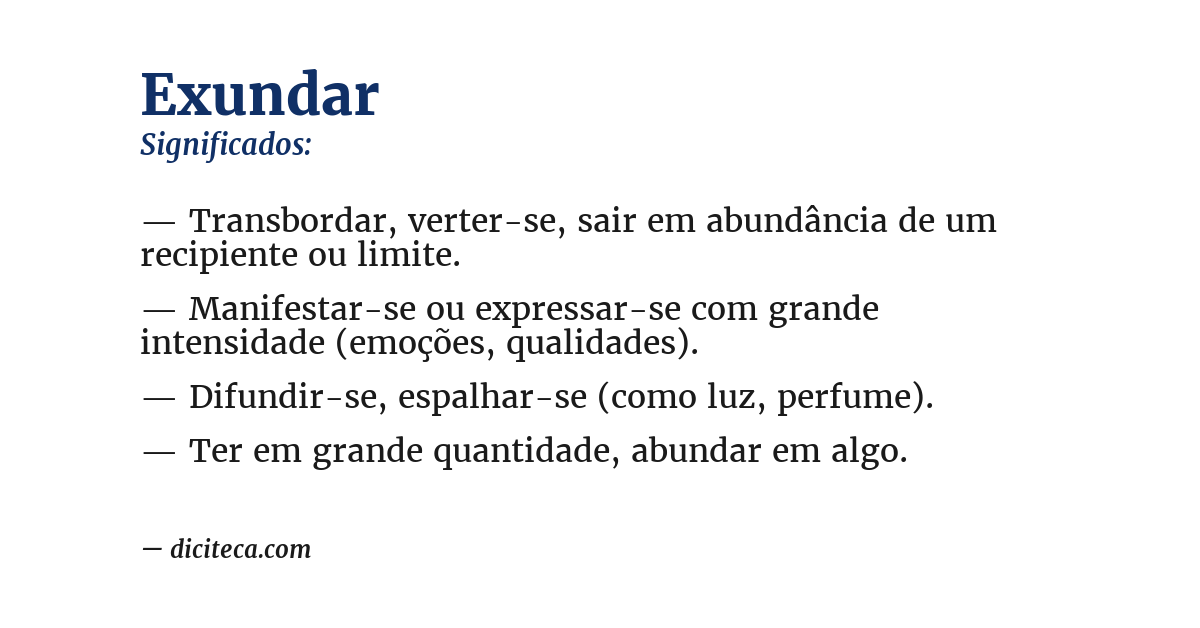 Significado de exundar
