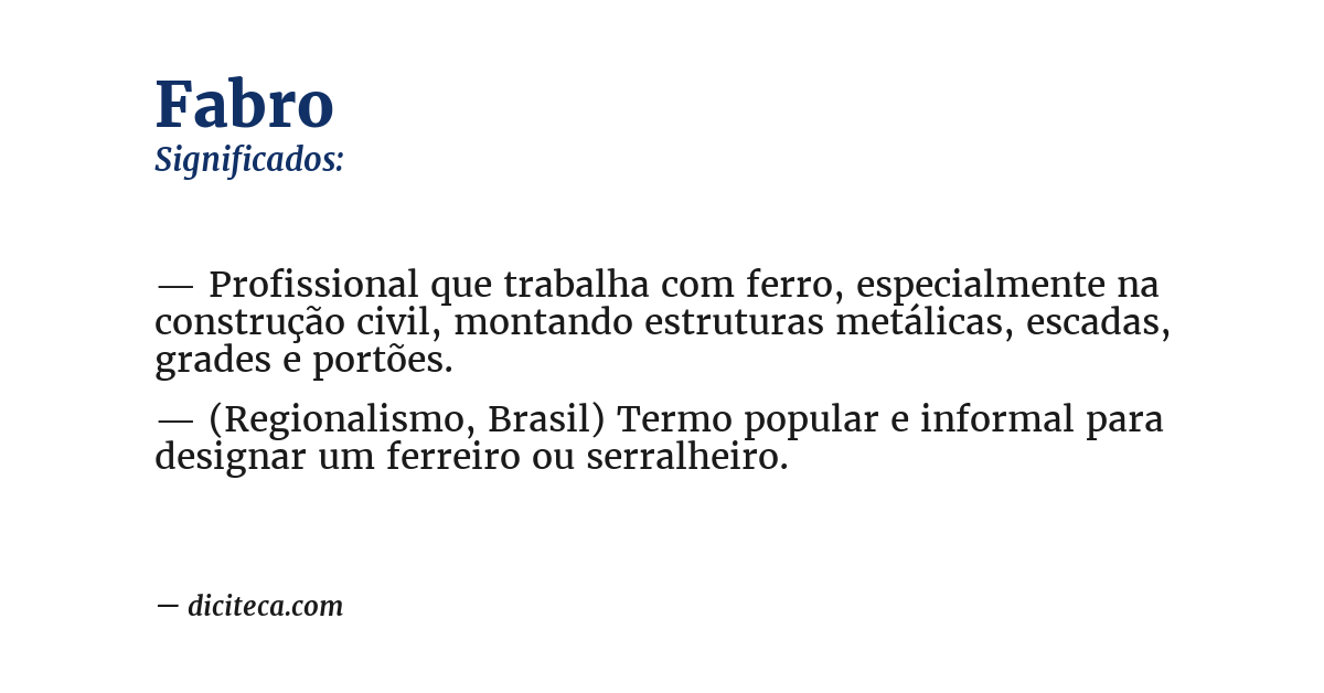 Significado de fabro