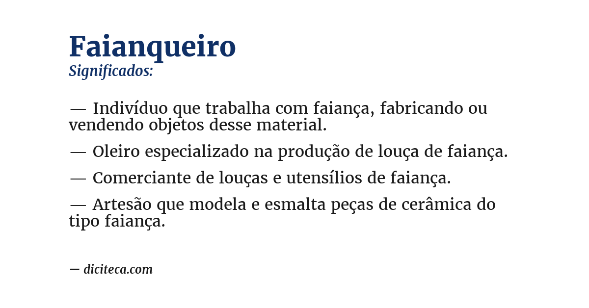 Significado de faianqueiro